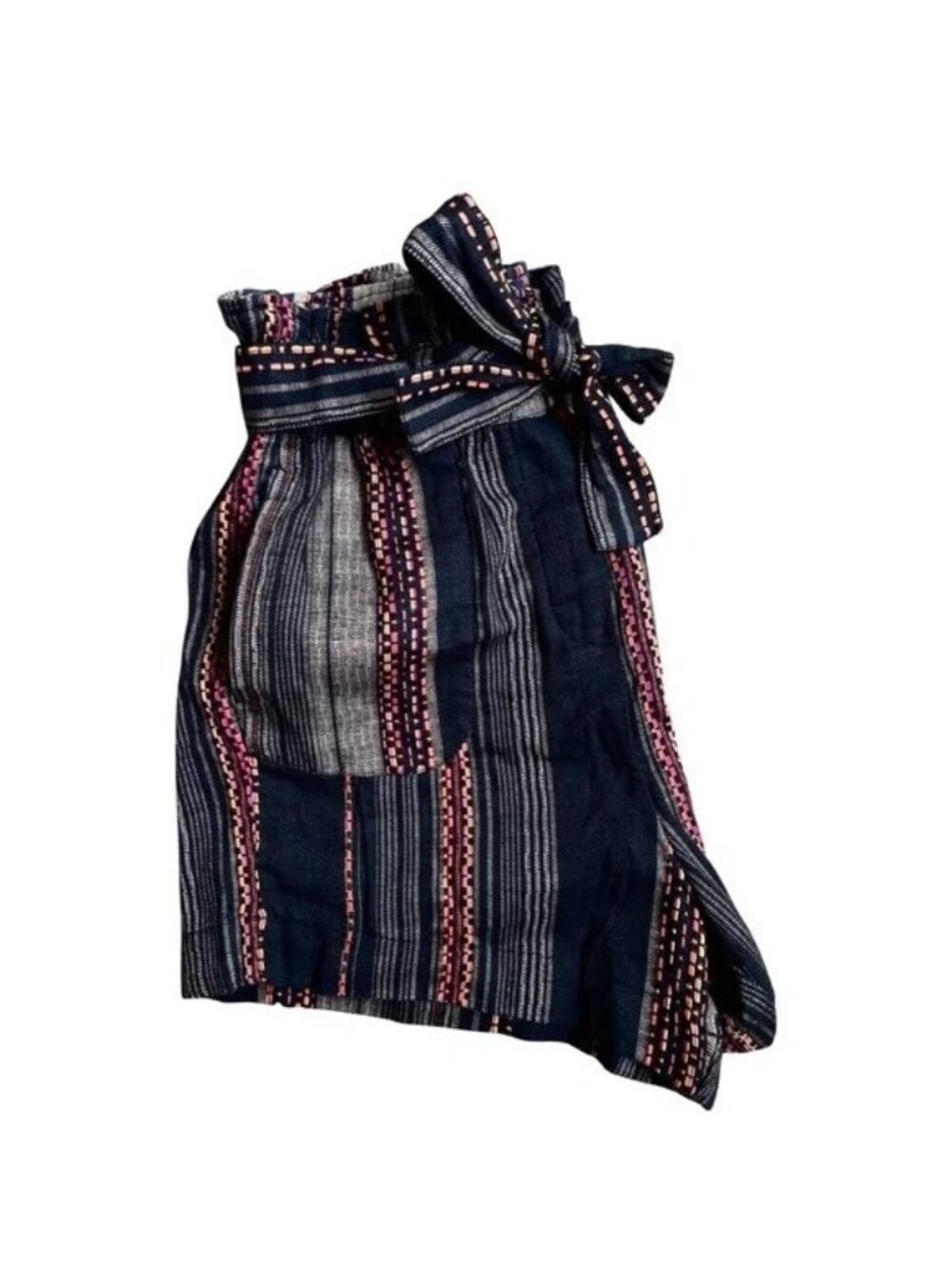 Anthropologie Lynnie Navy Stripe Belted Shorts - Picture 4 of 8